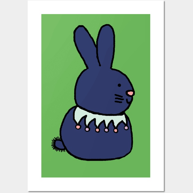 Blue Bunny Rabbit Wall Art by ellenhenryart